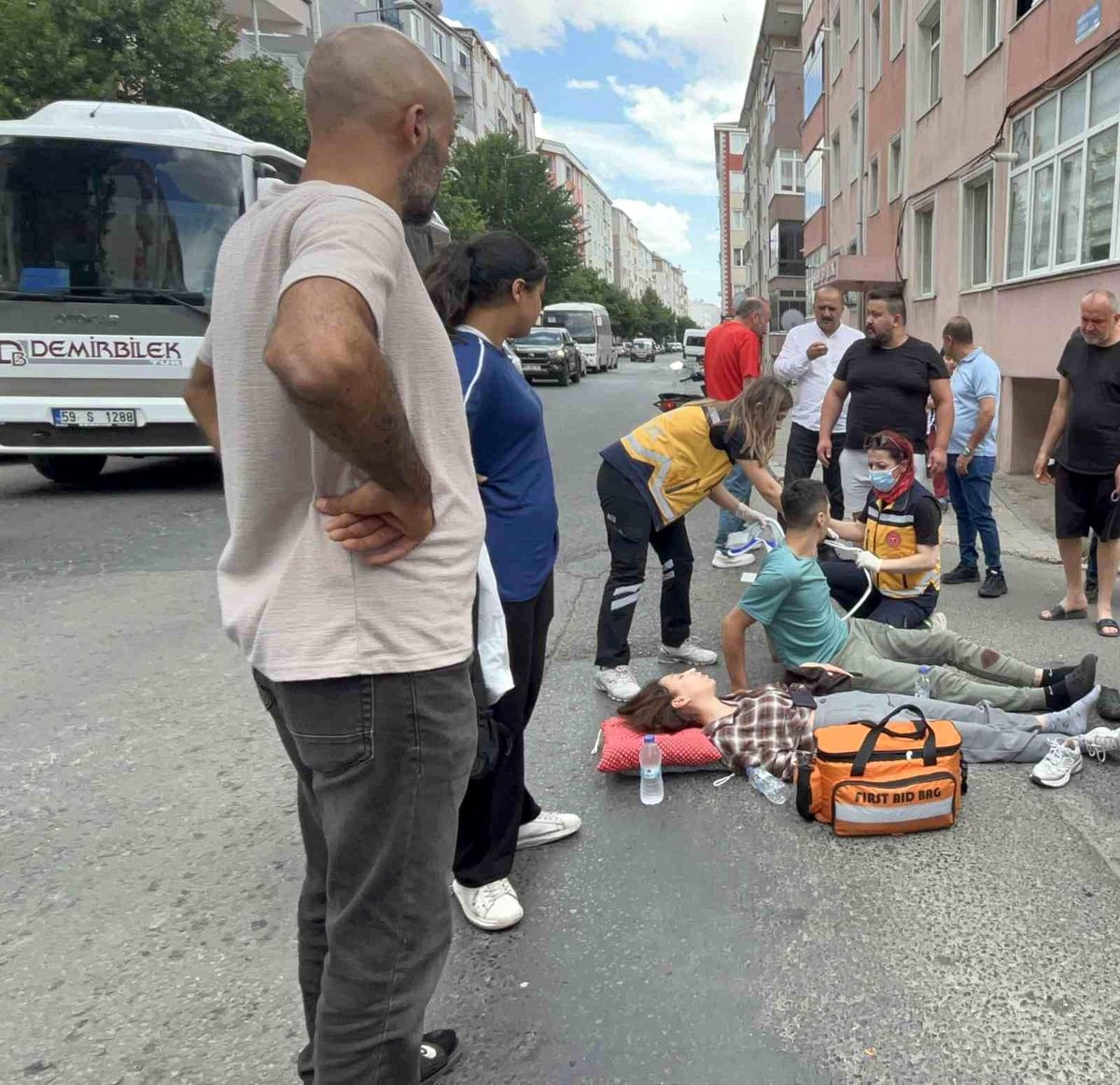 Çorlu'da ATV ile motosikletin çarpıştığı kaza kamerada