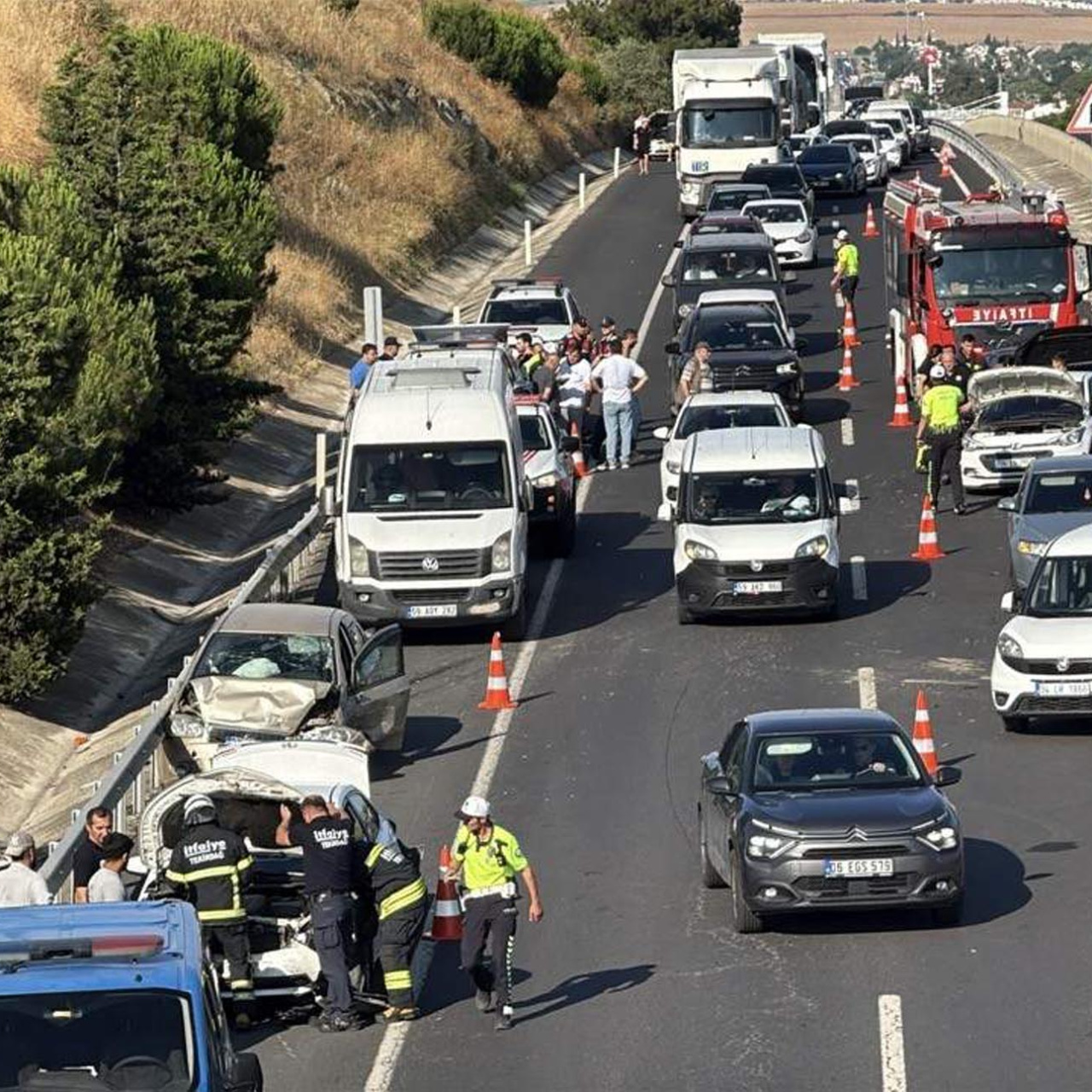 Tekirdağ’da 7 araç birbirine girdi